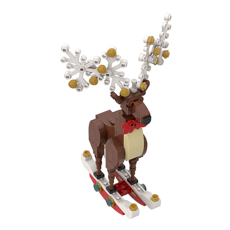 GOBRICKS MOC A0157Y02 Christmas spirit deer ornaments: natural brown - YWOBB