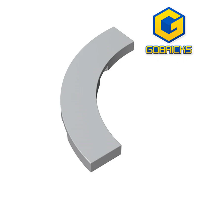 GOBRICKS GDS-1276 Round Corner 4 x 4 Macaroni Wide - YWOBB