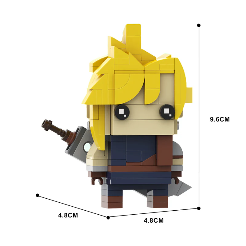 GOBRICKS MOC 61279 Cloud Strife (FFVII) Brickheadz - YWOBB