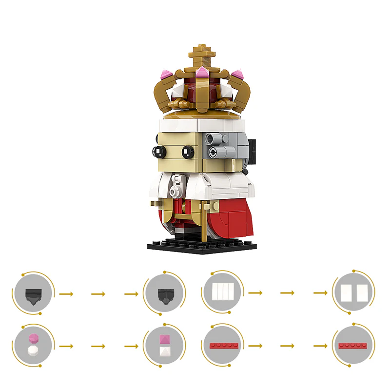 GOBRICKS MOC 136828 King George III Brickheadz - YWOBB
