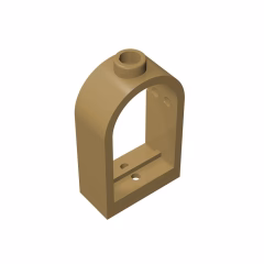 GOBRICKS GDS-872 Window 1 x 2 x 2 2/3 with Rounded Top - YWOBB