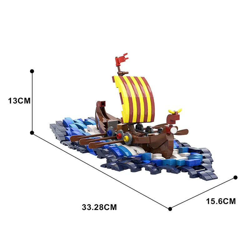 GOBRICKS MOC A0393  viking surf boat - YWOBB