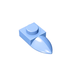 GOBRICKS GDS-870  Modified 1 x 1 with Tooth Horizontal - YWOBB