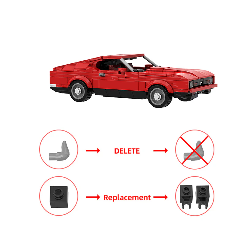 GOBRICKS MOC 138347 1971 Ford Mustang Mach 1 - YWOBB