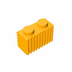 GOBRICKS GDS-797  Modified 1 x 2 with Grille  / Fluted Profile - YWOBB