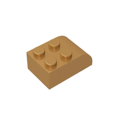 GOBRICKS GDS-722 Curved 3 x 2 x 1 with Four Studs - YWOBB