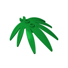 GOBRICKS GDS-1443 Plant Leaves 6 x 5 Swordleaf with Open O Clip Thick - YWOBB