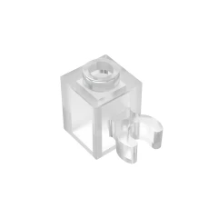 GOBRICKS GDS-647 Modified 1 x 1 with Open U Clip  - Solid Stud - YWOBB