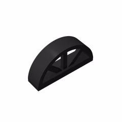 GOBRICKS GDS-873 Window 1 x 4 x 1 2/3 with Spoked Rounded Top - YWOBB