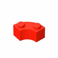 GOBRICKS GDS-799 Round Corner 2 x 2 Macaroni with Stud Notch and Reinforced Underside - YWOBB