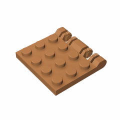 GOBRICKS GDS-1132 Hinge Plate 3 x 4 Locking Dual 2 Finger, 9 Teeth - YWOBB