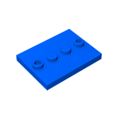 GOBRICKS GDS-980 Modified 3 x 4 with 4 Studs in Center - YWOBB