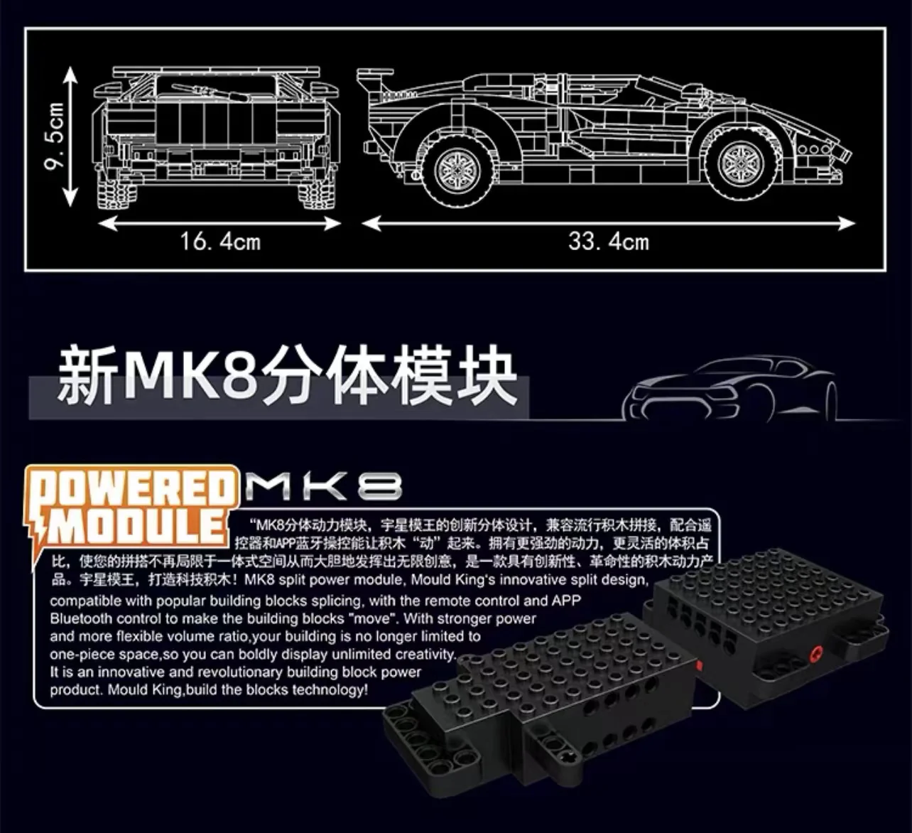 Mould King 13195 Lamborghini Countach - YWOBB