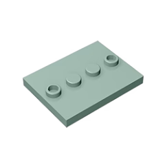 GOBRICKS GDS-980 Modified 3 x 4 with 4 Studs in Center - YWOBB