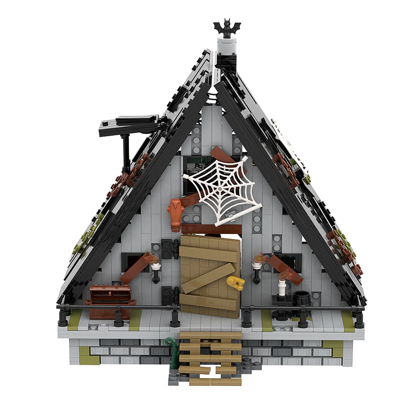 GOBRICKS MOC A0242 Halloween A frame house - YWOBB