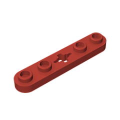 GOBRICKS GDS-900 Plate 1 x 5 with Smooth Ends, 4 Studs and Center Axle Hole - YWOBB