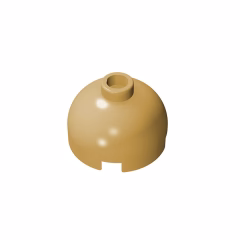 GOBRICKS GDS-742 Round 2 x 2 Dome Top - Hollow Stud with Bottom Axle Holder x Shape + Orientation - YWOBB
