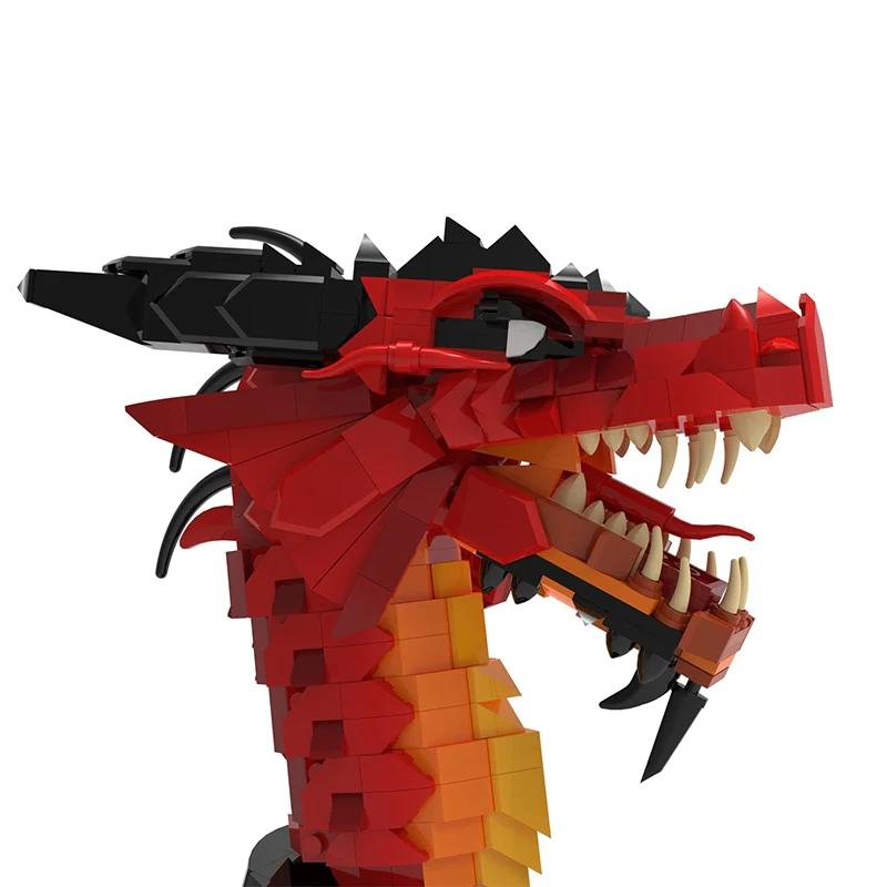 MOC C7803 Flame Red Dragon Chixiao-Dragon Head - YWOBB