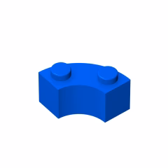 GOBRICKS GDS-799 Round Corner 2 x 2 Macaroni with Stud Notch and Reinforced Underside - YWOBB