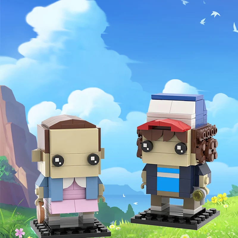 GOBRICKS MOC 26518 Stranger Things Brickheadz Collection-Dustin & Eleven - YWOBB