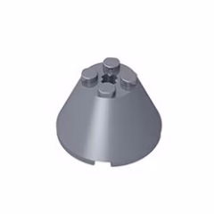 GOBRICKS GDS-1086 Cone 4 x 4 x 2 with Axle Hole - YWOBB