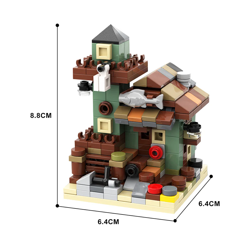 GOBRICKS MOC 107228 old fishing house - YWOBB