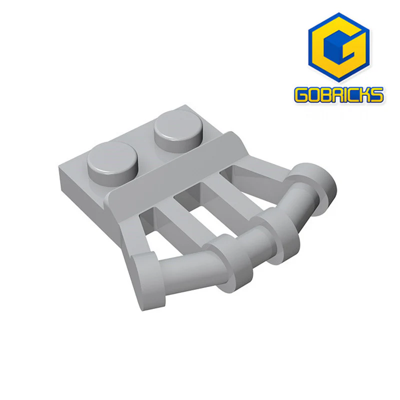 GOBRICKS GDS-771 Modified 1 x 2 with Angled Bar Handles on Side - Closed Ends - YWOBB