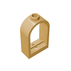 GOBRICKS GDS-872 Window 1 x 2 x 2 2/3 with Rounded Top - YWOBB