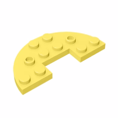 GOBRICKS GDS-705  Round Half 3 x 6 with 1 x 2 Cutout - YWOBB
