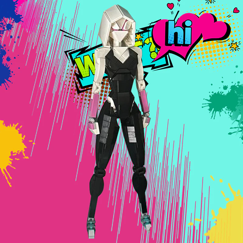 GOBRICKS MOC 157377 Spider Gwen from SPIDER MAN ACROSS THE SPIDER-VERSE - YWOBB