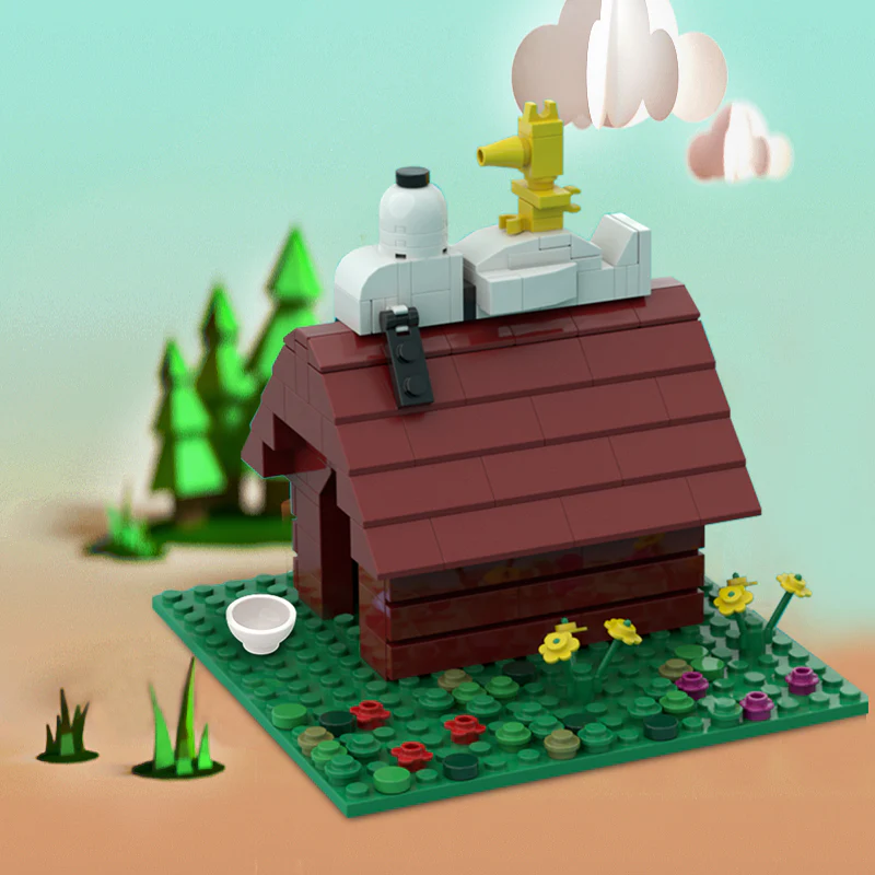 GOBRICKS MOC 127106 Snoopy & Woodstock - YWOBB