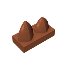 GOBRICKS GDS-1271 Modified 1 x 2 with 2 Teeth Vertical - YWOBB