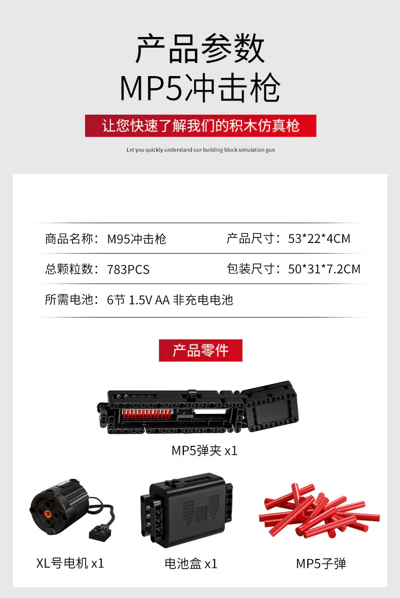 Mould King 14001 MP5 - YWOBB