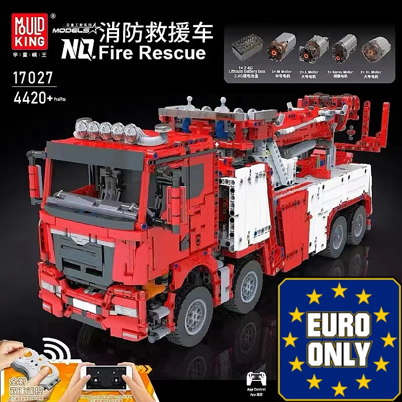 Mould King 17027 RC Fire Rescue Vehicle OVP EU Warehouse Version - YWOBB