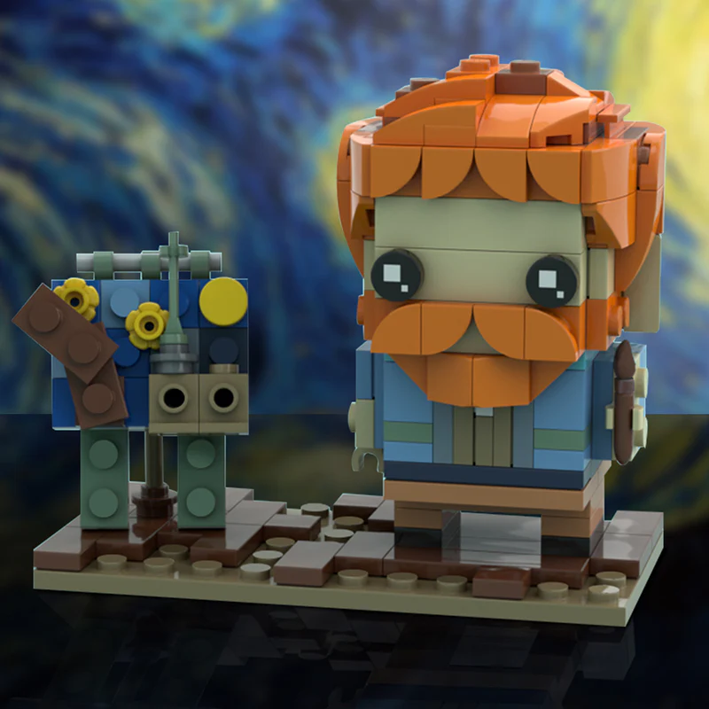 GOBRICKS MOC 74161 Vincent van Gogh Brickheadz - YWOBB