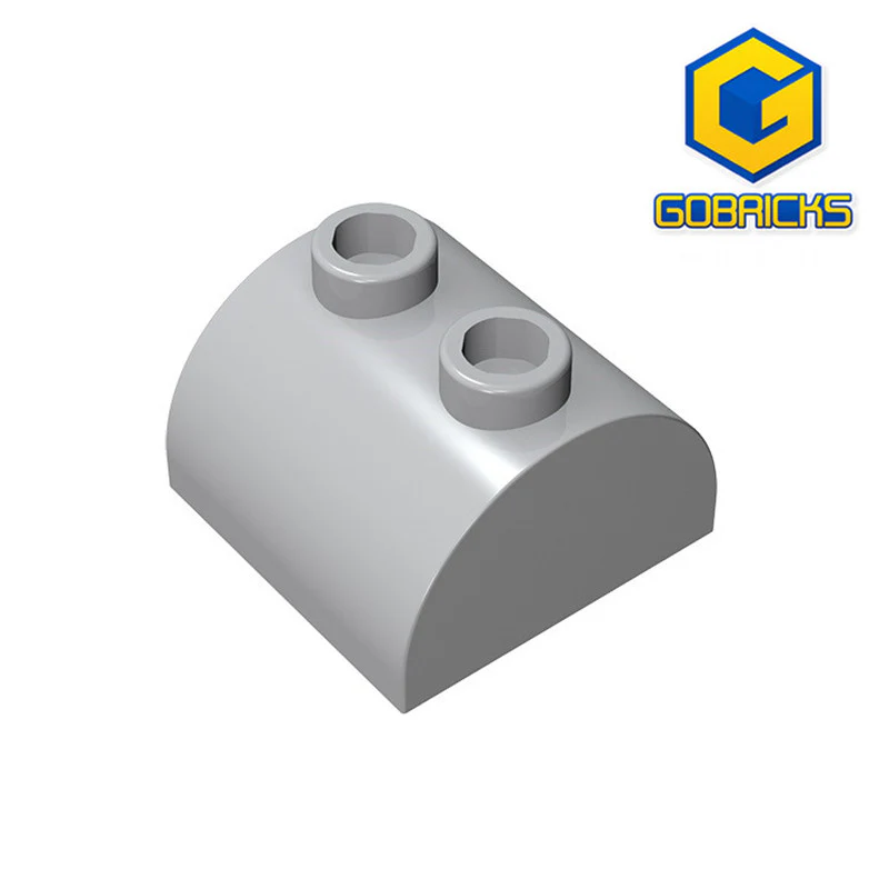 GOBRICKS GDS-741 Curved 2 x 2 x 1 Double with 2 Studs - YWOBB