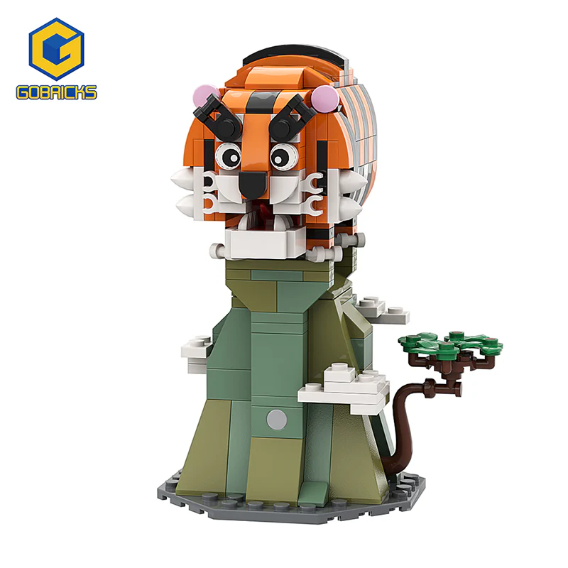 GOBRICKS MOC A0164 cute tiger roar - YWOBB