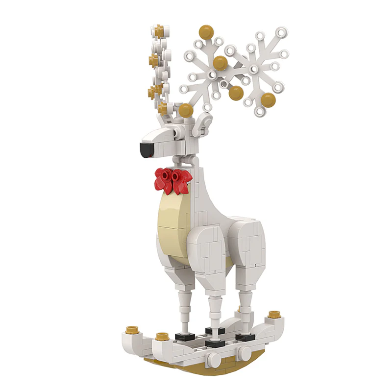 GOBRICKS MOC A0157Y03 Christmas Spirit Deer Ornament: Smart White - YWOBB