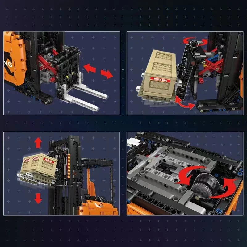 Mould King 17040 Orange Shelf Forklift - YWOBB