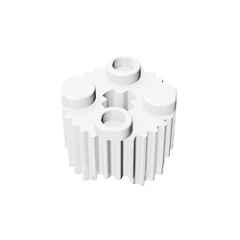 GOBRICKS GDS-748  Round 2 x 2 with Axle Hole and Grille / Fluted Profile - YWOBB