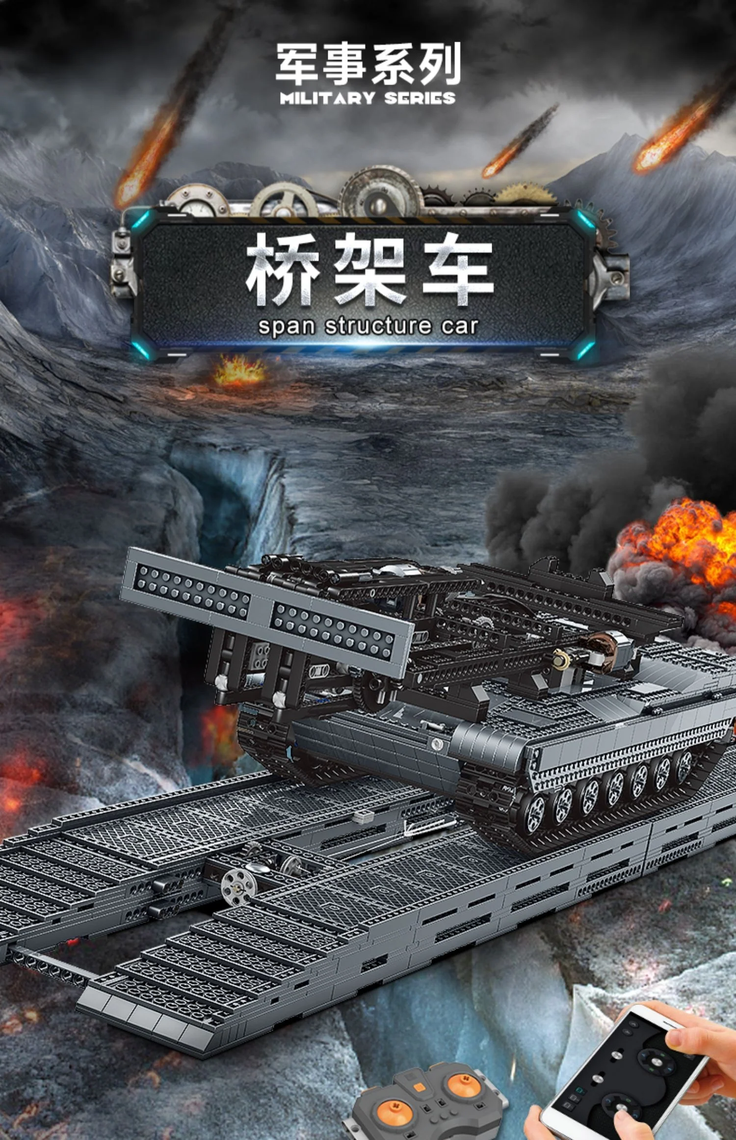 Mould King 20002 RC Bridge Tank - YWOBB