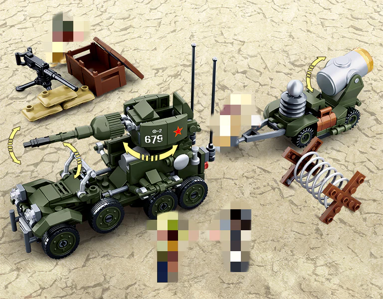 SLUBAN M38-B0679 World War II Reborn Integrated Wheeled Assault Vehicle - YWOBB