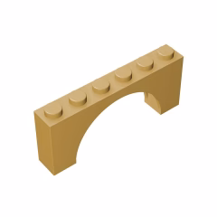 GOBRICKS GDS-678  Arch 1 x 6 x 2 - Medium Thick Top without Reinforced Underside - YWOBB