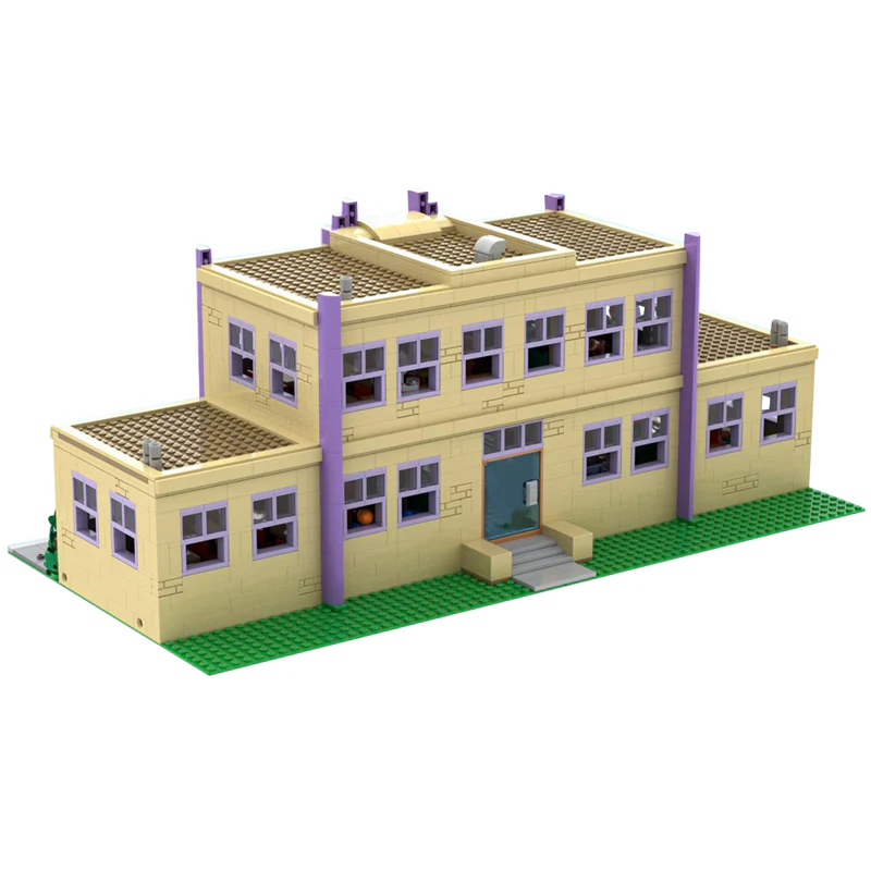 GOBRICKS MOC 177723 Modular Springfield Elementary School - YWOBB