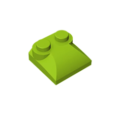 GOBRICKS GDS-800  Curved 2 x 2 x 2/3 with Two Studs and Curved Sides - YWOBB