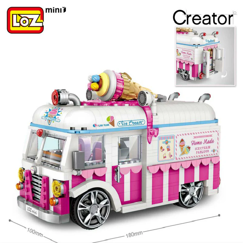LOZ 1112 Ice Cream Van Pink Car - YWOBB