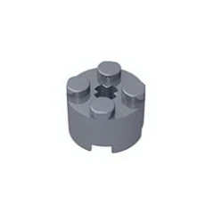 GOBRICKS GDS-607 Round 2 x 2 with Axle Hole - YWOBB