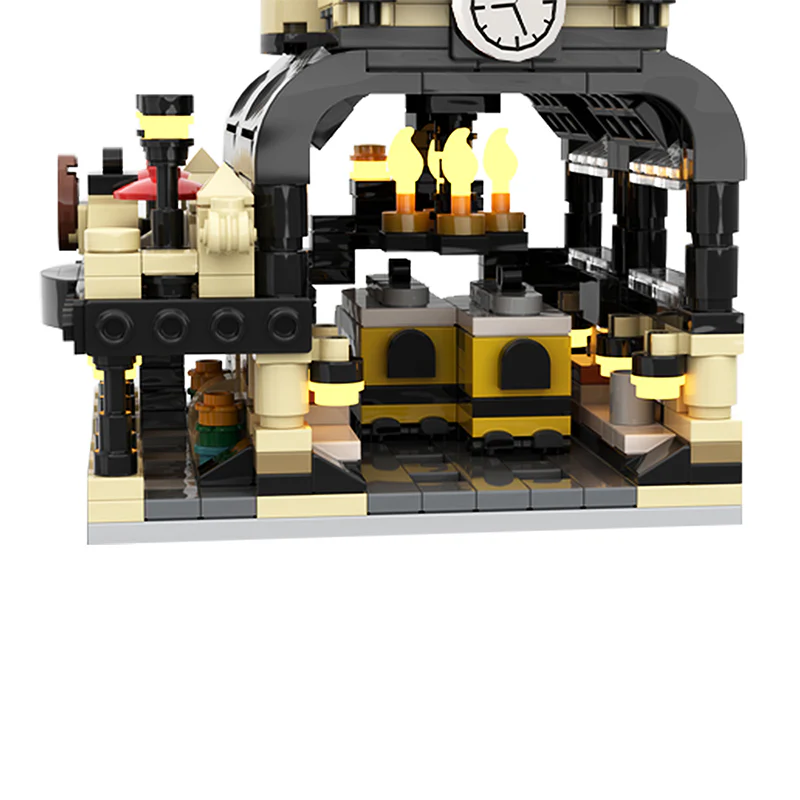 GOBRICKS MOC 145087 Mini 910002 Studgate Train Station - YWOBB