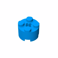 GOBRICKS GDS-607 Round 2 x 2 with Axle Hole - YWOBB