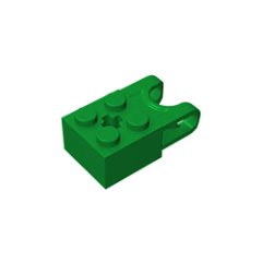 GOBRICKS GDS-1206 Brick Modified 2 x 2 with Ball Socket and Axle Hole - Straight Forks with Round Ends and Open Sides - YWOBB